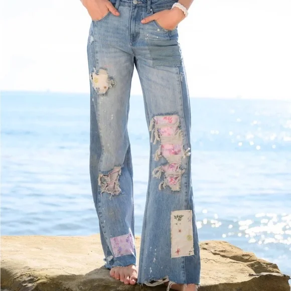 Altar'd State Jeans Nwt Altard State Eloise Patchwork Light